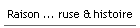 Raison ... ruse & histoire
