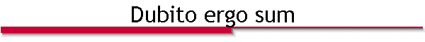 Dubito ergo sum