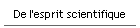 De l'esprit scientifique